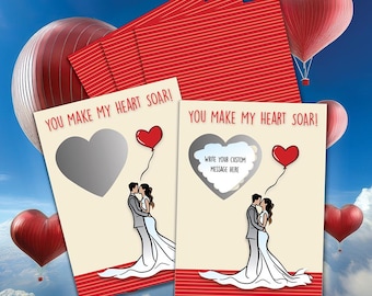 DIY Wedding and Love Scratch Off Cards, Bridal Shower Party Favors (20-Count)