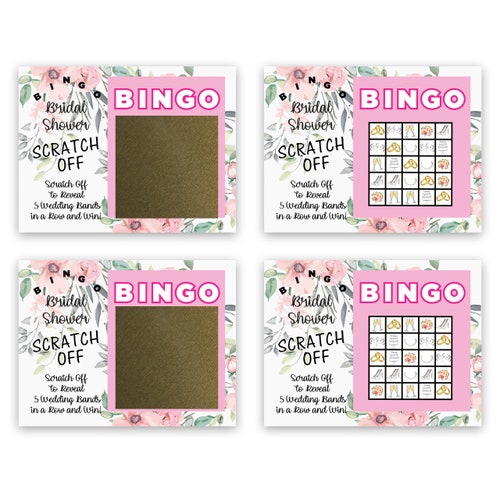 Bridal Shower Scratch off Game Cards 10ct Floral Shower Etsy