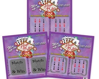 Pregnancy Announcement Scratch Off Card: High Roller Lotto Baby Reveal - 5 Pack