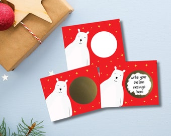 Christmas DIY Scratch Off Cards: Polar Bear Family Activity (20 Cards)
