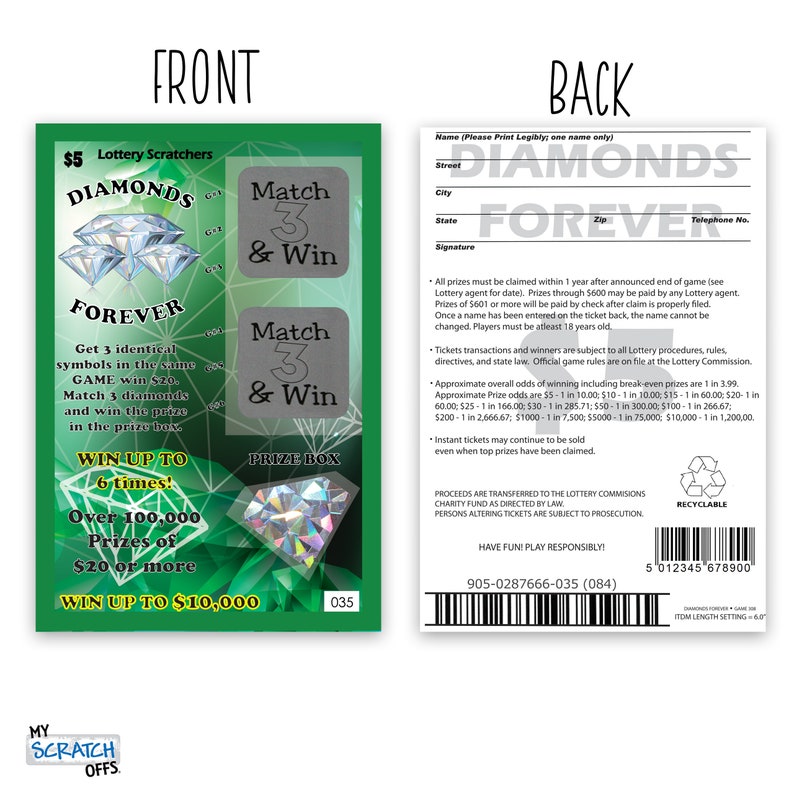 Will You Marry Me Green Diamond's Forever Lotto Replica Scratch Off Card 4 x 6 Size Wedding Proposal Bride Groom Wedding Announcement image 5