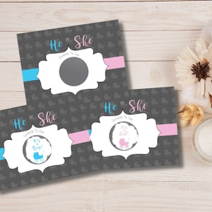 Carriage Gender Reveal Scratch Off Cards: Baby Announcement (25 Cards)