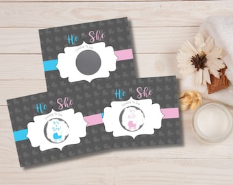 Carriage Gender Reveal the Sex Scratch Off Card Baby Delivery Game 25 Cards Announcement New Parents Family Friends Pregnancy