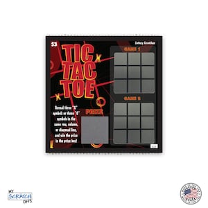 DIY Custom Message Tic-Tac-Toe Lottery Gag Gift Scratch Off Card (4x4)