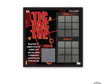 DIY Custom Message Tic-Tac-Toe Lottery Gag Gift Scratch Off Card (4x4)
