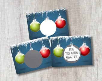 DIY Christmas Ornament Scratch Off Cards: Holiday Party Kit
