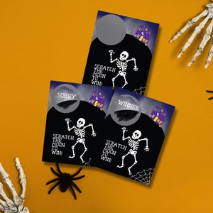 Halloween Skeleton Scratch Off Game Cards: Spooky Party Favors