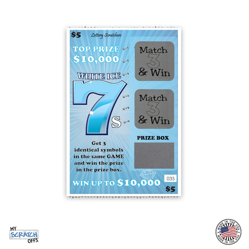 CUSTOM Blue White Ice 7s Fake Lotto Replica Scratch Off Ticket 4x6 One Card Pregnancy Announcement Grandparents Baby Gender Reveal Proposal image 6