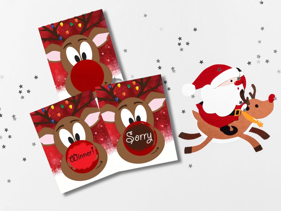 Rudolph Reindeer Scratch off Game Happy Holiday Christmas Party