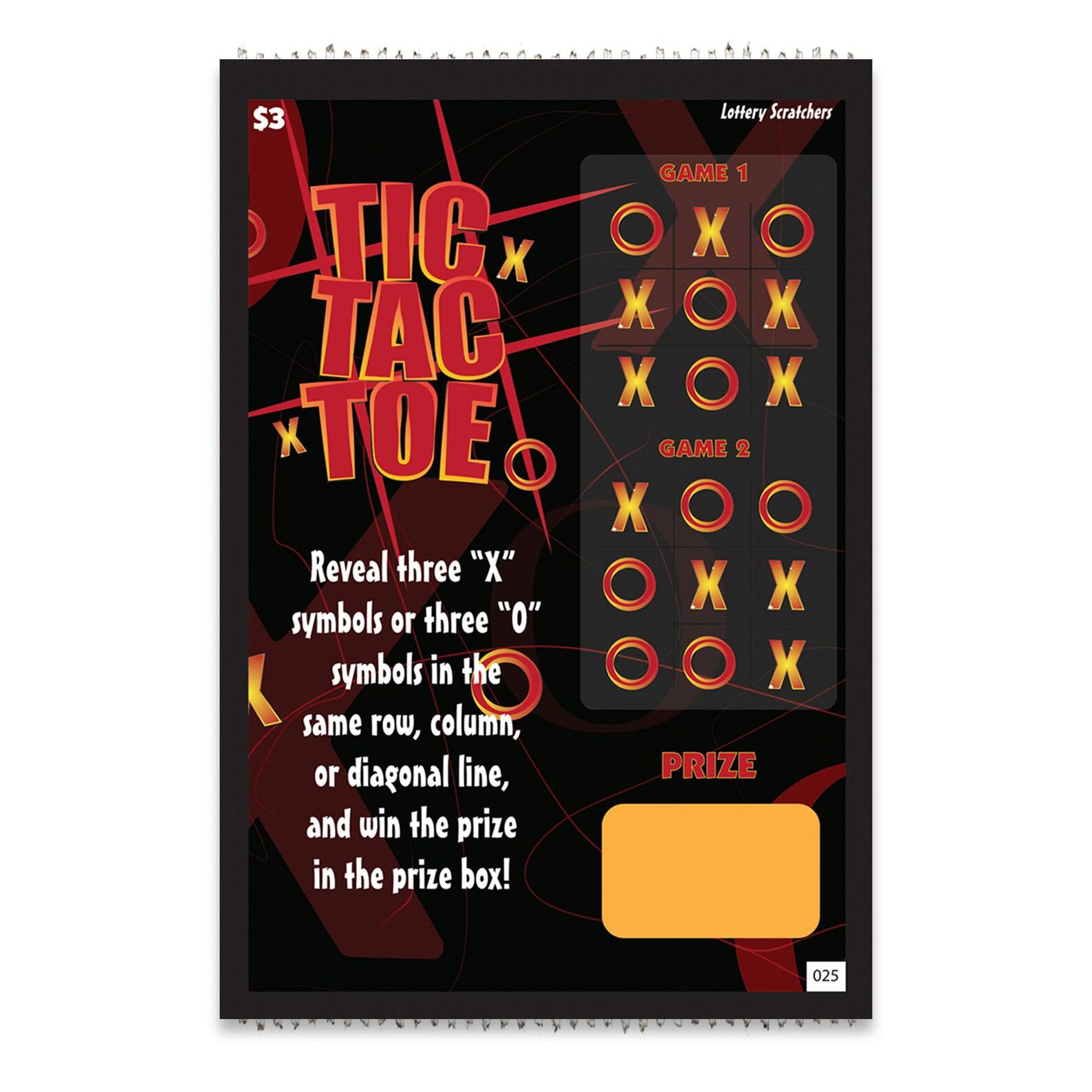 Custom Message Tictactoe Lotto Replica Scratch off Card Etsy
