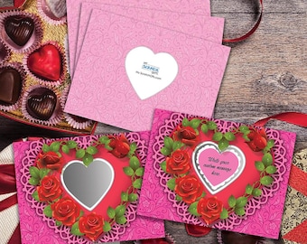 DIY Heart Love Wreath Scratch Off Valentine Cards: Teacher Rewards, Kid's & Adults