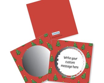 Mini Christmas Tree DIY Scratch Off Cards – 2 x 2 Inch - 50 Pack