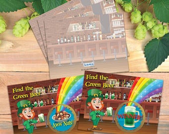 St. Patrick's Day Green Beer Leprechaun Scratch Off Game Cards - Party Favors (26 Pack)