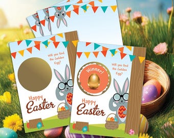 Easter Bunny Egg Hunt Scratch Off Game: 26 Cards, 2 Winners