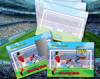 Soccer Penalty Kick Scratch Off Game Cards 26 pack - 2 winning 24 sorry