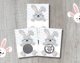 Easter Bunny Scratch Off Cards: DIY Scavenger Hunt Tickets (Set of 20)