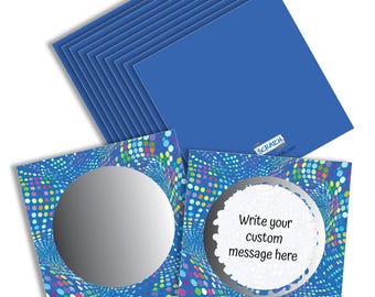 Mini Y2K Retro Dot Blue DIY Scratch Off Cards – 2 x 2 Inch - 50 Pack