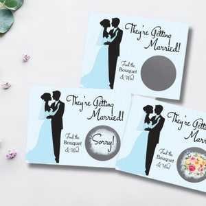Aqua Blue Bridal Shower Scratch Off Game Cards - 26 Pack