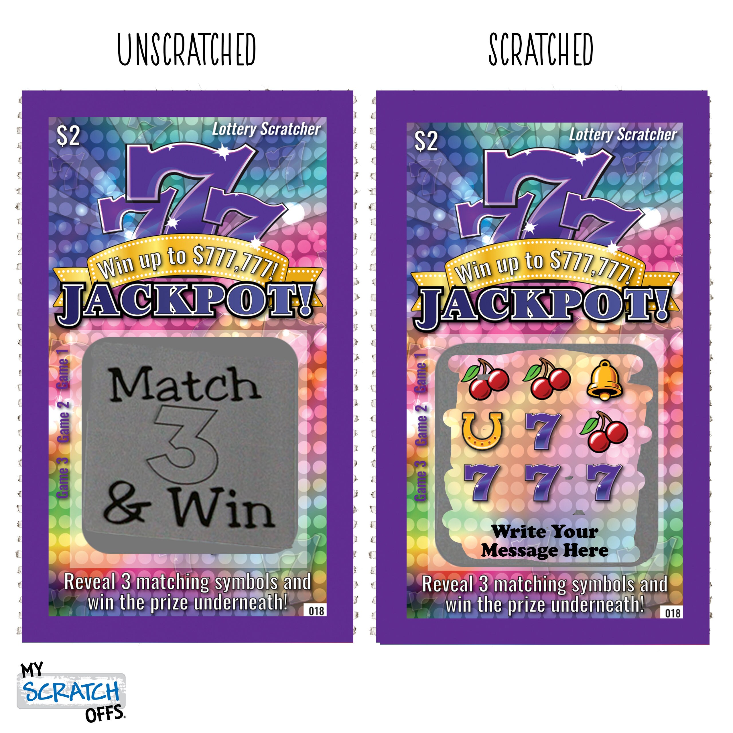 DIY Scratch Off Purple Jackpot Scratch Off Cards 2 x 3.5 Etsy