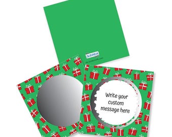 Mini Christmas Presents DIY Scratch Off Cards – 2 x 2 Inch - 50 Pack