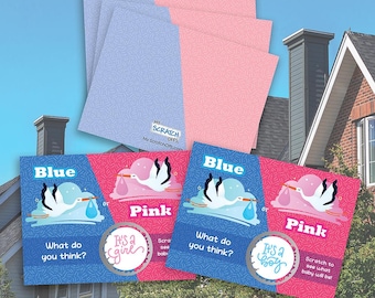Stork Gender Reveal Scratch Off Cards: Baby Shower Game, 25 Pack