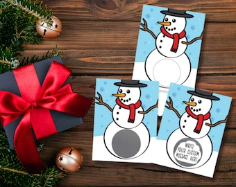 DIY Snowman Scratch Off Notes Kit: Winter Family Fun (20 Cards)