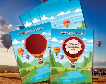 Adventure Awaits Hot Air Balloon Scratch Off Notes Kit: DIY Vacation Cards