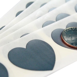 Silver Heart Scratch Off Stickers: 1.5&quot; DIY Labels