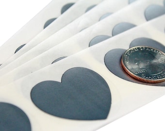 Silver 1.5” LARGE Heart Scratch Off Stickers Labels PLAIN DIY Crafts Invitations Gender Reveals Pregnancy Announcements Business Promotions