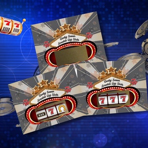 Casino Night Scratch Off Game Slot Machine Triple 7s Vegas Theme Party Ticket Favors 26 Pack Cards 24 Sorry 2 Winner Bachelor Bachelorette