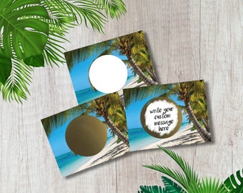 Summer Tropical Beach DIY Make your Own Scratch Off Card Ticket ScratchNotes Kit of 20 Cards and Stickers for Teachers Parents Party Favors