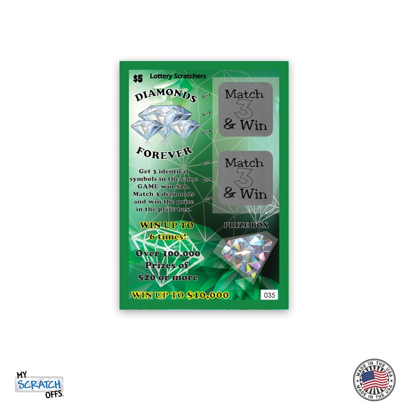 Will You Marry Me Green Diamond's Forever Lotto Replica Scratch Off Card 4 x 6 Size Wedding Proposal Bride Groom Wedding Announcement image 2