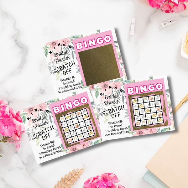 Bridal Shower Scratch Off Bingo Game Wedding Bachelorette Engagement Pink Scratch To Win 26 Cards 24 Sorry 2 Winner