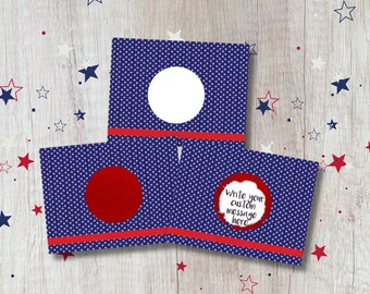 Patriotic Blue Star 4th of July DIY Make Your Own Scratch Off Ticket ScratchNotes Kit 20 Cards and Stickers Great for Gatherings Picnic