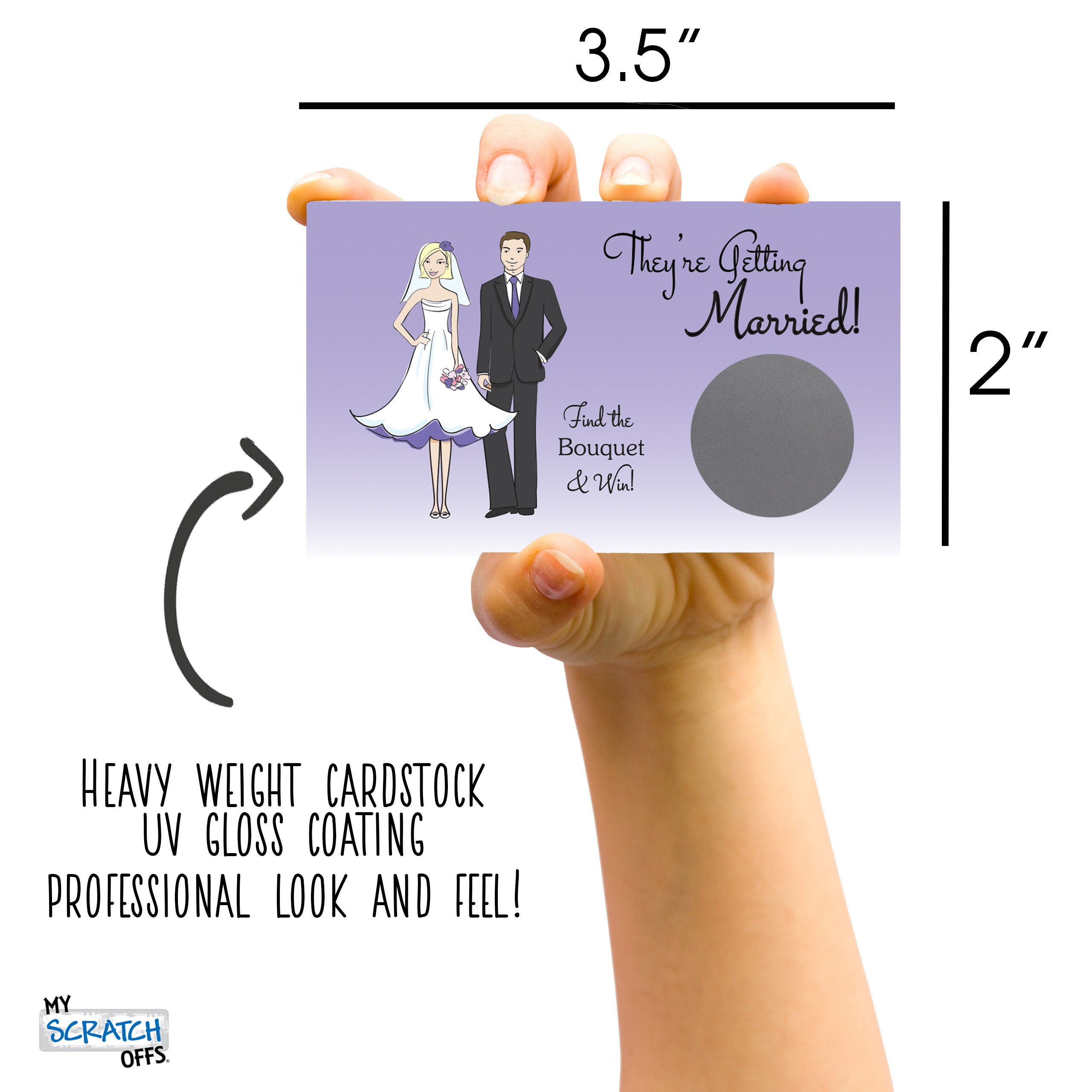 Bride & Groom Bridal Shower Scratch Off Game Card PURPLE Etsy