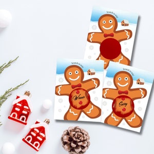 Gingerbread Scratch Off Game: Christmas Party Scratch to Win Cards