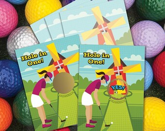 Mini Golf Hole in One Scratch Cards – Windmill Design, 26 Pack (2 Winners)
