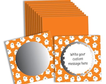 Mini Ghosts Halloween DIY Scratch Off Cards – 2 x 2 Inch - 50 Pack