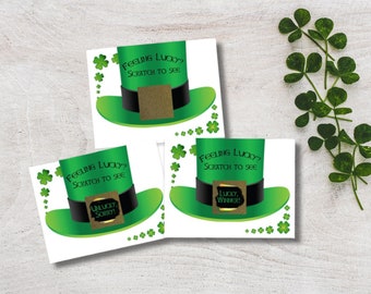 St. Patrick's Day Leprechaun Top Hat Scratch Off Game Cards (26 Pack)