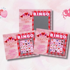 Valentine&#39;s Day Scratch Off Bingo Game: Party Favor Cards (26 Pack)