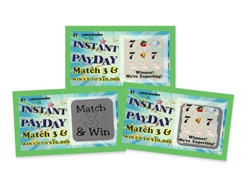 Pregnancy Announcement Scratch Off Lottery Ticket - We're Expecting! (5 Pack)