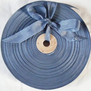 Vintage 1930's-40's French Woven Ribbon -Milliners Stock- 5/8 inch Uniform Blue