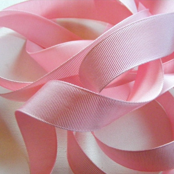 vintage 1940's-50's Grosgrain -Milliners Stock- 7/8 pouces True Pink