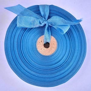 Nastro francese vintage anni '30-'40 tessuto - stock di modiste - 5/8 pollici blu francese