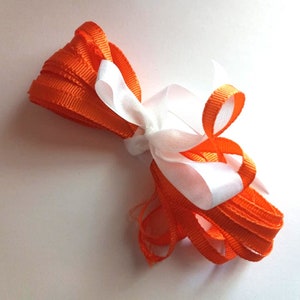 vintage 1930's-40's French Silk Grosgrain Ribbon Modistes Stock 1/4 Inch Orange