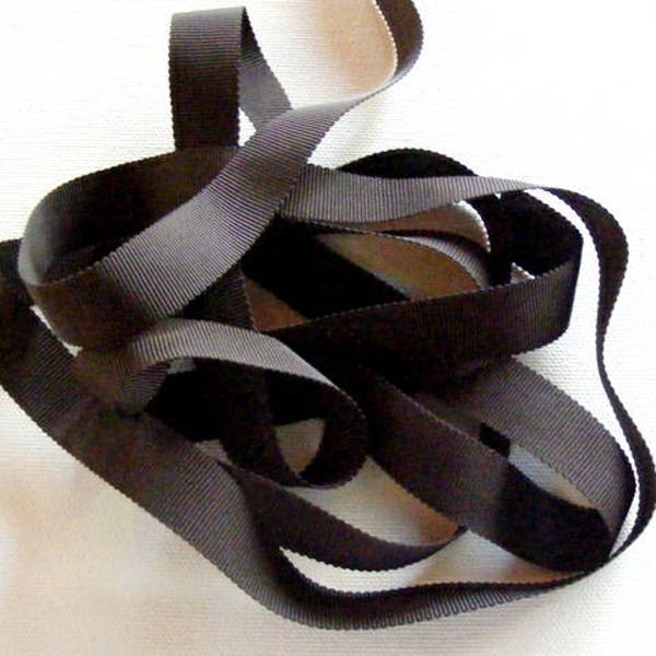 Vintage 1930's-40's Petersham Grosgrain Ribbon -Milliners Stock- 5/8 inch Dark Chocolate