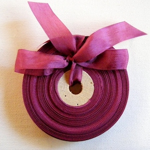 Vintage 1930's-40's French Woven Ribbon -Milliners Stock- 5/8 inch Maroon