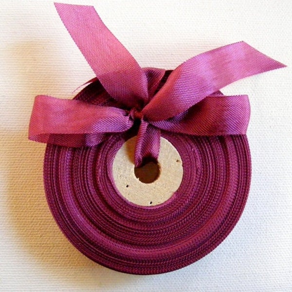 Vintage 1930's-40's French Woven Ribbon -Milliners Stock- 5/8 inch Maroon