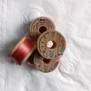 Antique 1930's-40's Corticelli Pure Silk Twist Embroidery Buttonhole Silk 10 yd Spool Coral 2115
