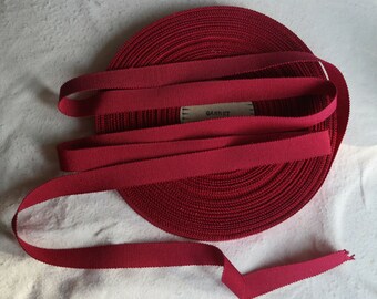 Vintage 1930's-40's French Petersham Grosgrain Ribbon 5/8 inch Garnet Red